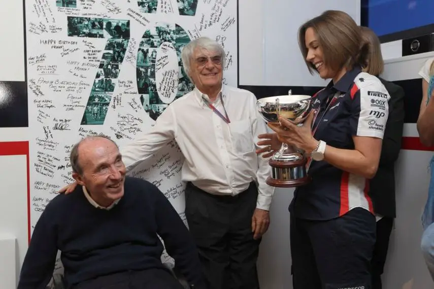 Sir Frank Williams, Bernie Ecclestone, Claire Williams, 70th birthday