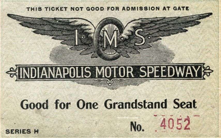 Indianapolis Motor Speedway, 1909 ticket
