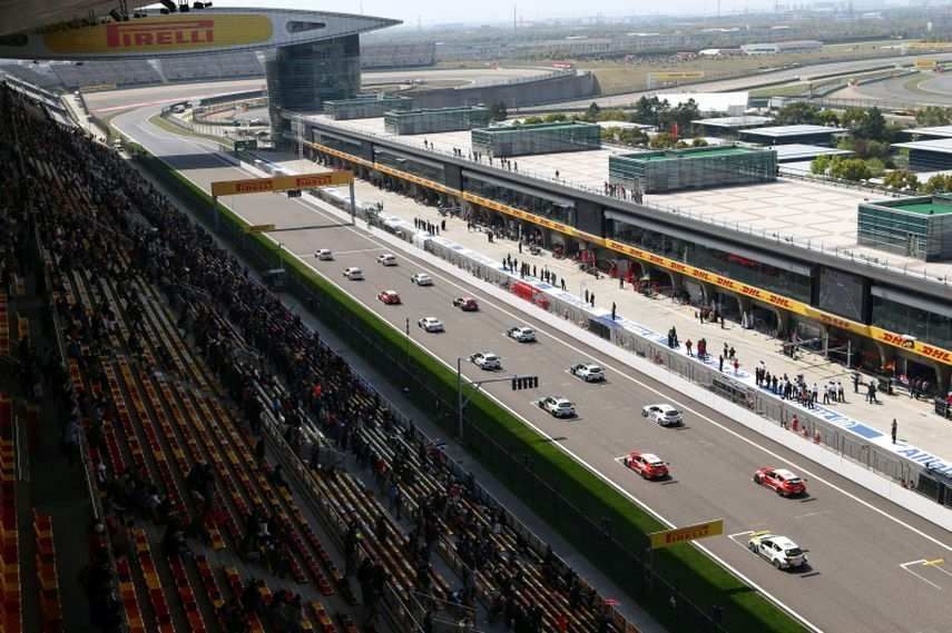 Shanghai International Circuit - main grandstand and the start/finish straight