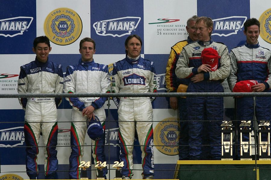 Adrian Fernandez at 2007 Le Mans LMP2 podium