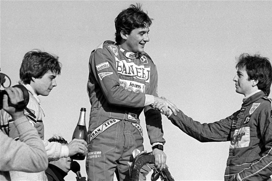 1983 British F3: Davy Jones, Ayrton Senna. Martin Brundle