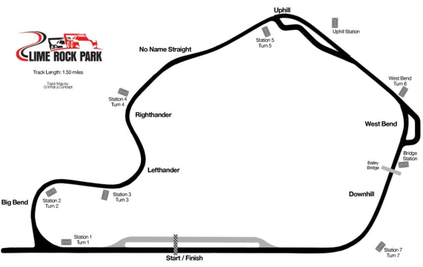Lime Rock Park, track layout
