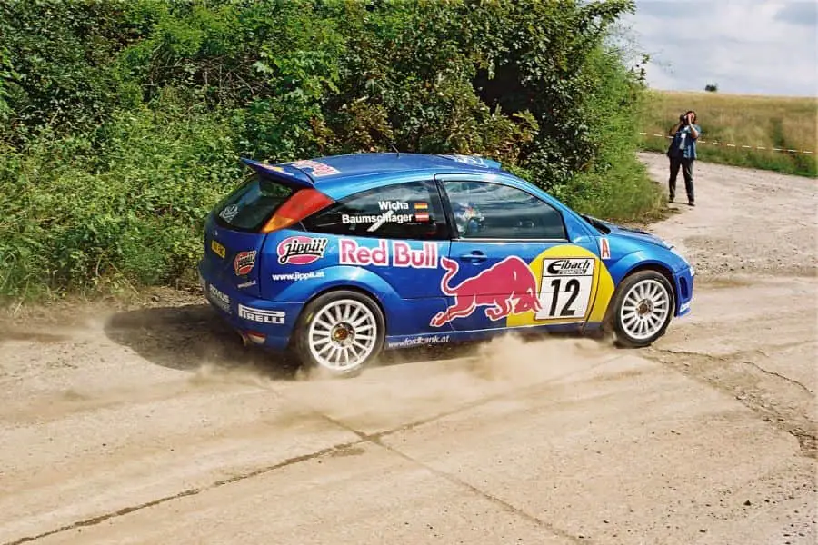 Raimund Baumschlager in a Ford Focus RS WRC at 2001 ADAC Rallye Deutschland