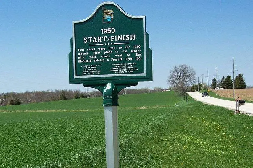 Road America, Wisconsin, start/finish sign