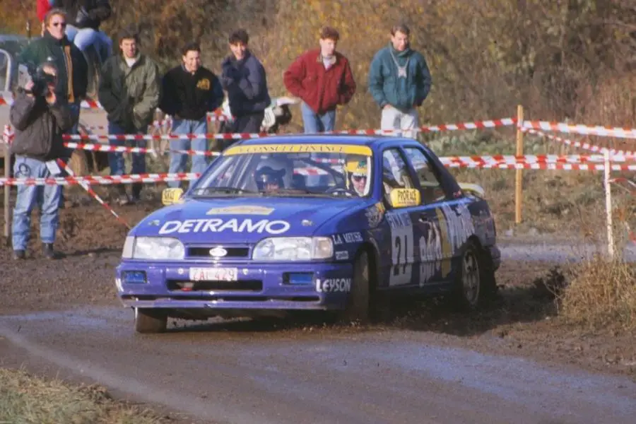 Yves Matton at 1991 Rallye du Condroz in a Ford Sierra RS Cosworth 4x4