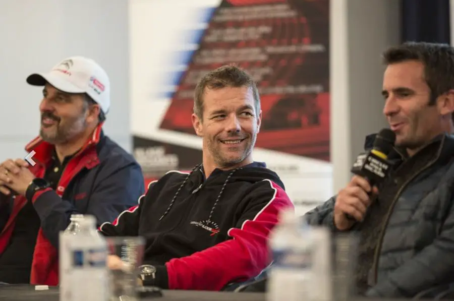 Yvan Muller, Sebastien Loeb and Romain Dumas