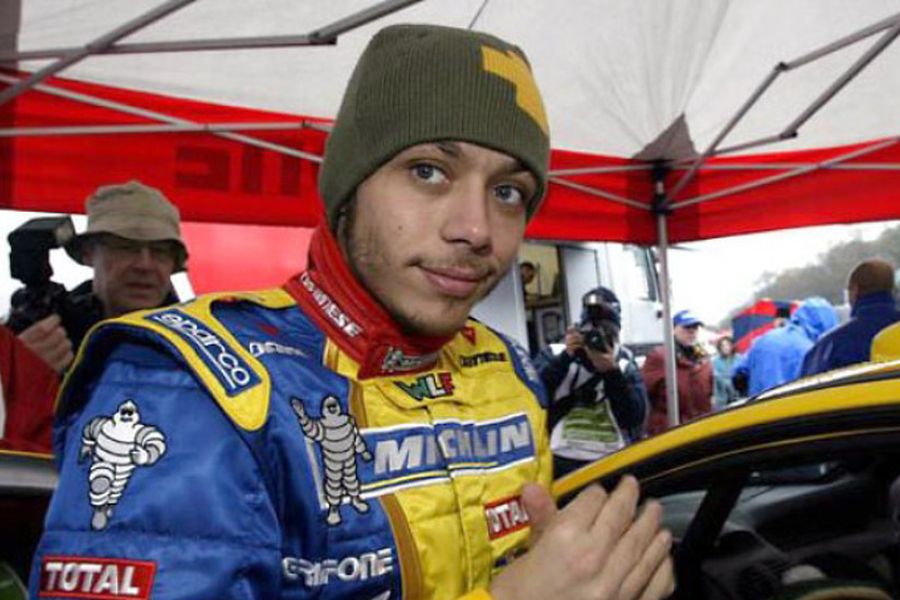 Valentino Rossi pictured at 2002 Rally GB