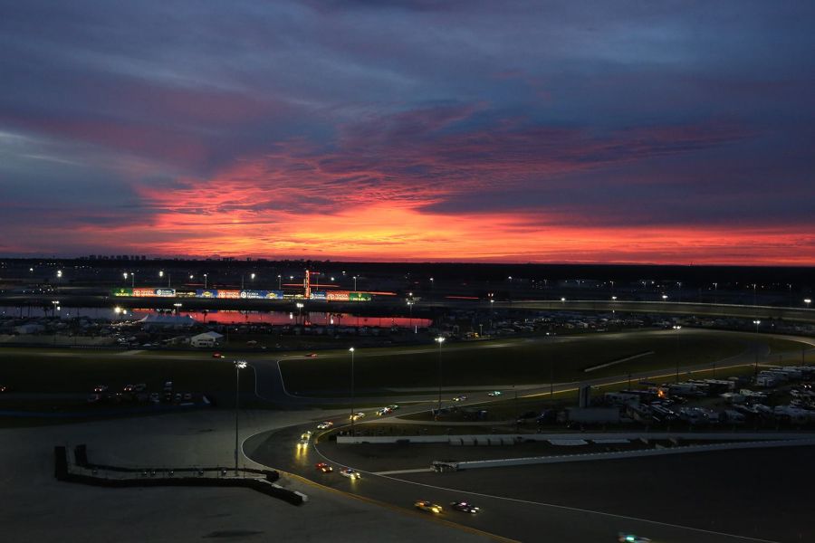 A sunrise at Daytona International Speedway