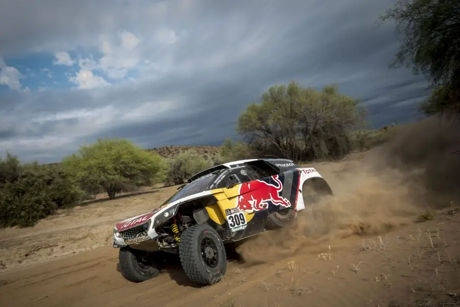 Sebastien Loeb (FRA) of Team Peugeot Total races during stage 11 of Rally Dakar 2017 from San Juan to Rio Cuarto, Argentina on January 13, 2017