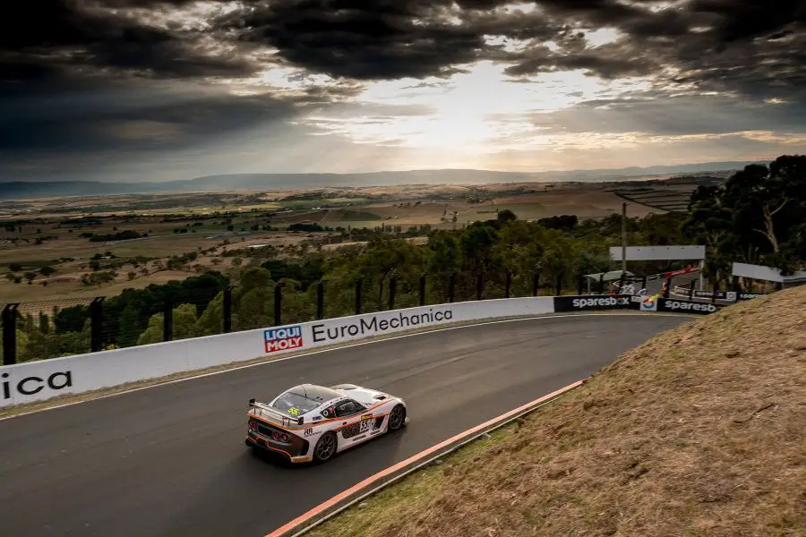 Ginetta G55 GT4 at Bathirst 12 Hour race at Mount Panorama Circuit