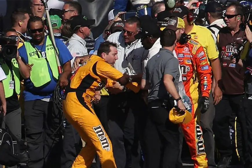 Kyle Busch Joey Logano fist fight