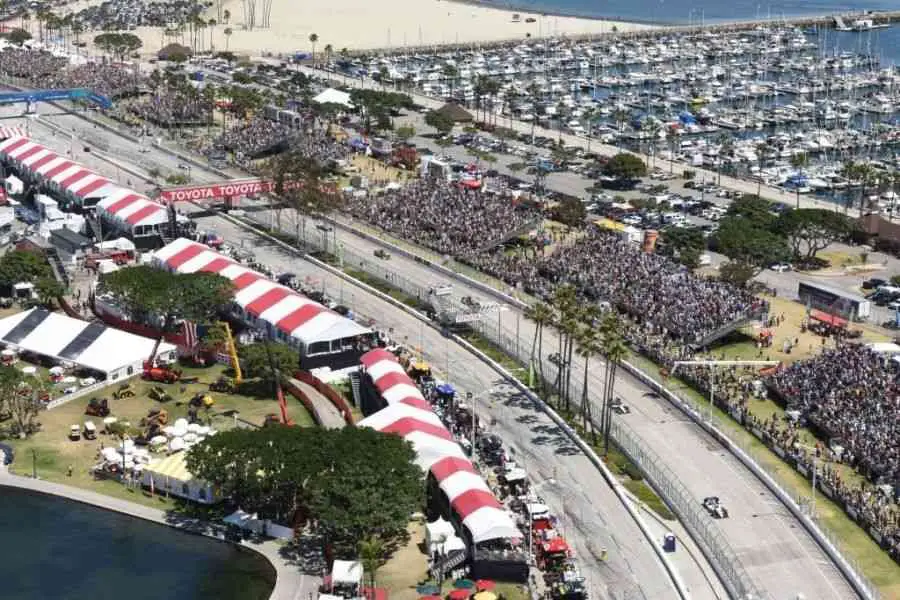 Aerial view over Long Beach