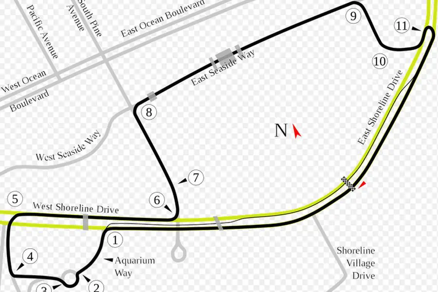 Long Beach map/circuit layout, 2000