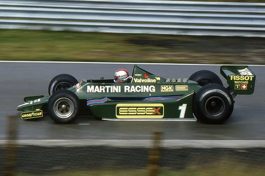 In 1979, Mario Andretti was driving the #1 Lotus for Martini Racing