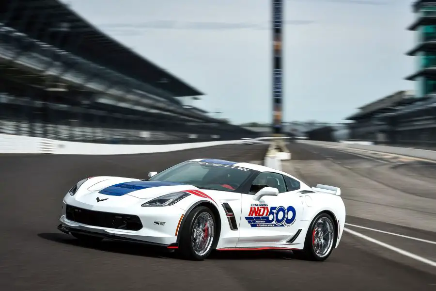 The 2017 Chevrolet Corvette Grand Sport Indianapolis 500 Pace Car at Indianapolis Motor Speedway