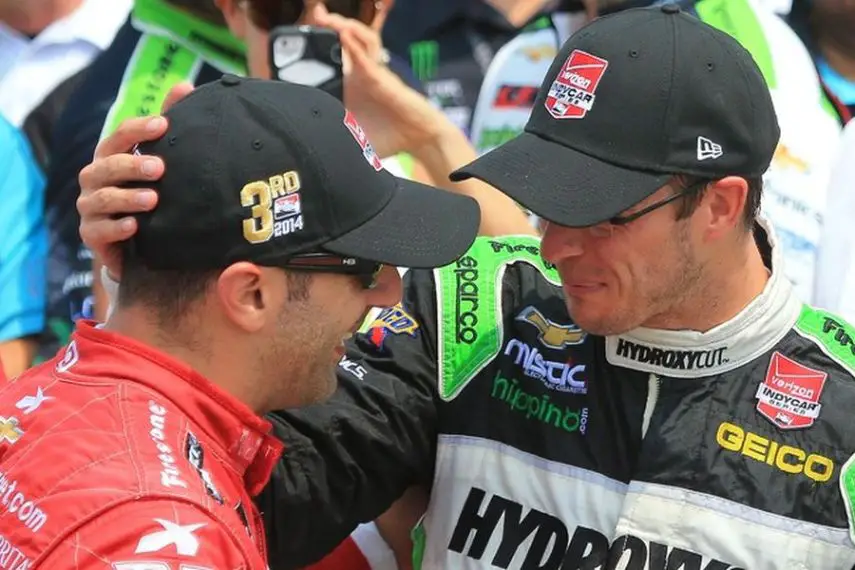 Tony Kanaan, Chip Ganassi Racing Chevrolet and Sebastien Bourdais, KVSH Racing Chevrolet