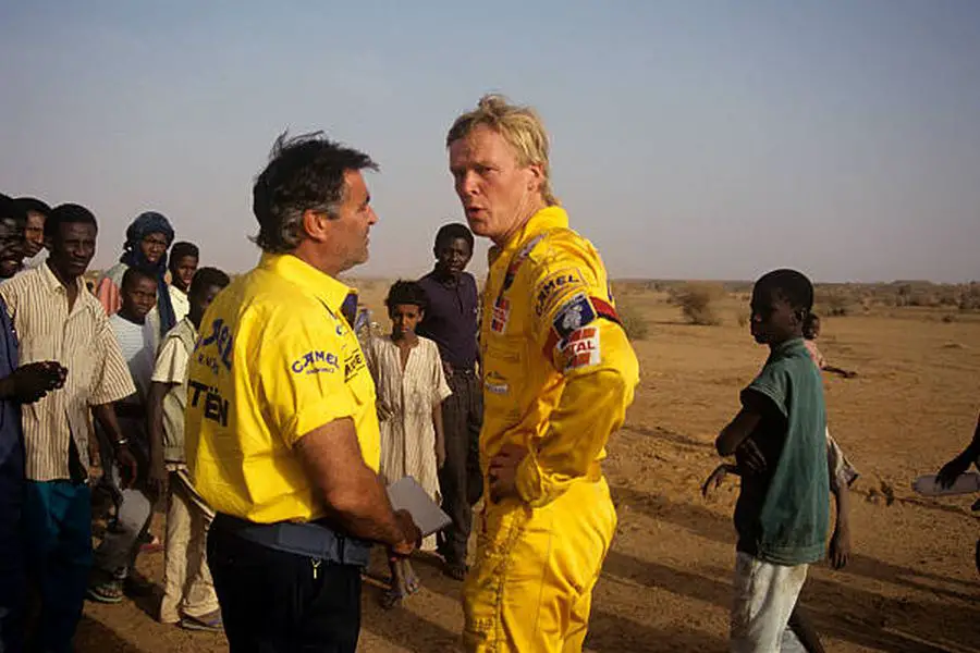 Guy Frequelin and Ari Vatanen at 1991 Dakar Rally