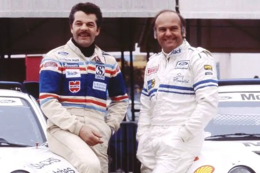 Martin Schanche and Stig Blomqvist at 1986 Memorial Bettega