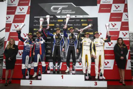 British GT Oulton Park podium race 1