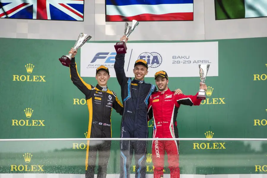 Formula 2, Baku, race 1 podium