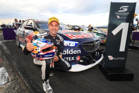 Jamie Whincup wins Race 1 of the 2018 Tasmania SuperSprint at Symmons Plains Raceway