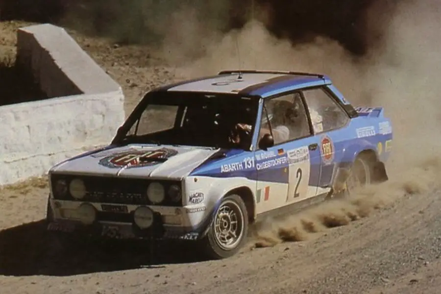 Walter Röhrl was driving the #2 Fiat 131 Abarth at 1980 Rally Codasur Argentina