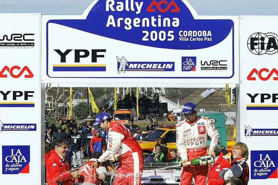 Sebastien Loeb, Daniel Elena, celebrating, first win, Rally Argentina, WRC