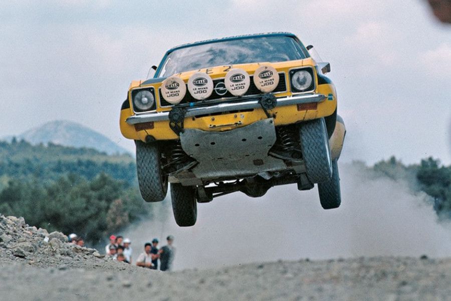 Walter Rohrl and JochenBerger were flying at 1975 Acropolis Rally in an Opel Ascona