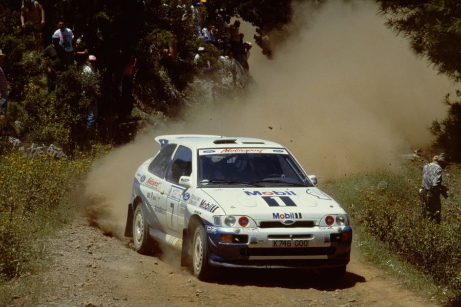 Miki Biasion in the #7 Ford Escort RS Cosworth at 1993 Rally Acropolis