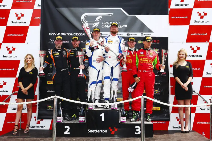 British GT Snetterton race 1 podium