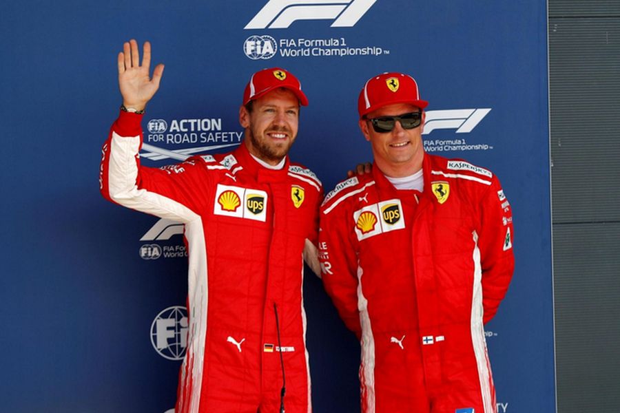 F1 British Grand Prix Vettel Raikkonen