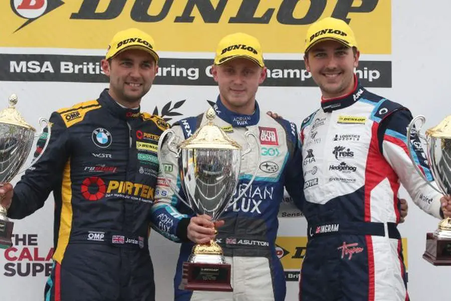 Andrew Jordan (left) inherited a victory after an exclusion of Ash Sutton and Tom Ingram