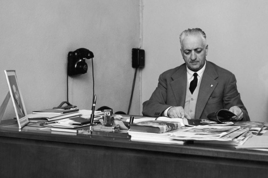 Enzo Ferrari in his office