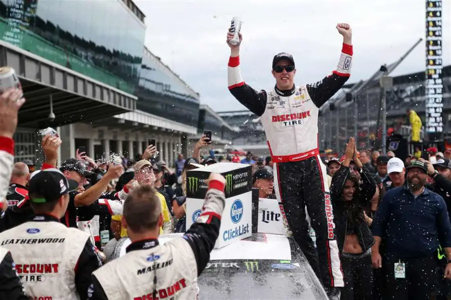 Brad Keselowski wins the Brickyard 400