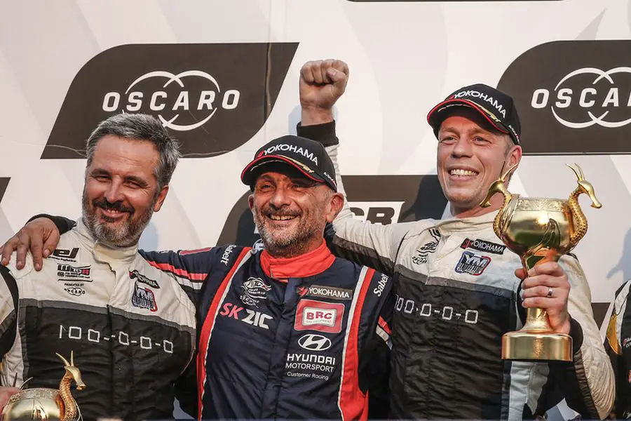 Three championship leaders Yvan Muller, Gabriele Tarquini and Thed Bjork