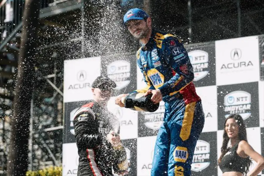 Alexander Rossi celebration at Long Beach