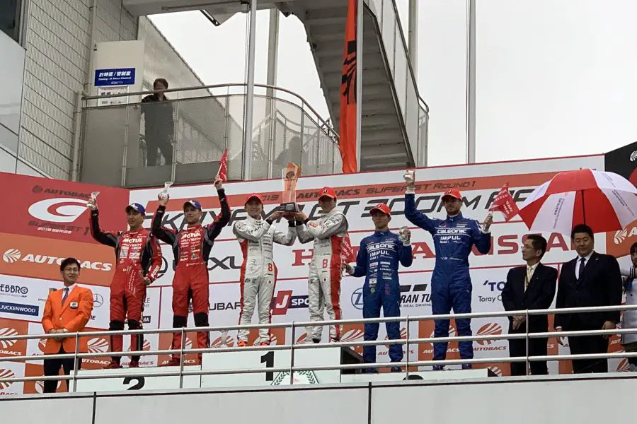 GT500 podium at Okayama