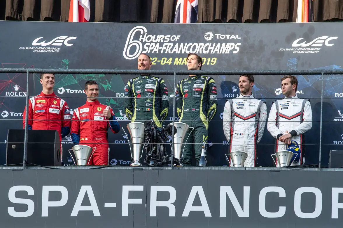 GTE Pro class podium at Spa