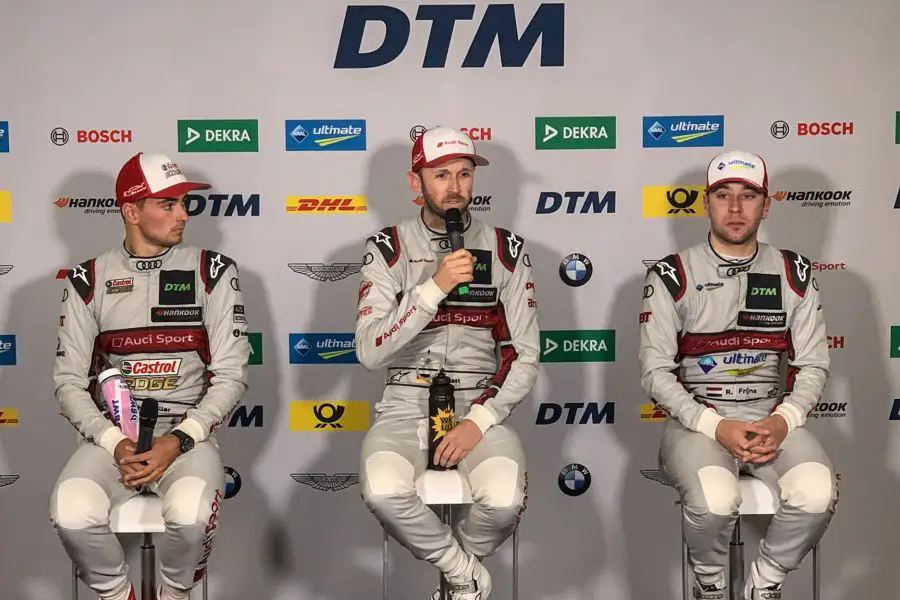 Audi drivers Nico Muller, Rene Rast and Robin Frijns