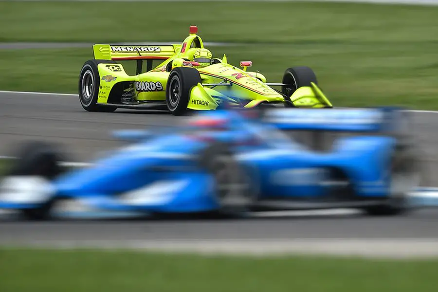 Simon Pagenaud's yellow #22 Chevrolet