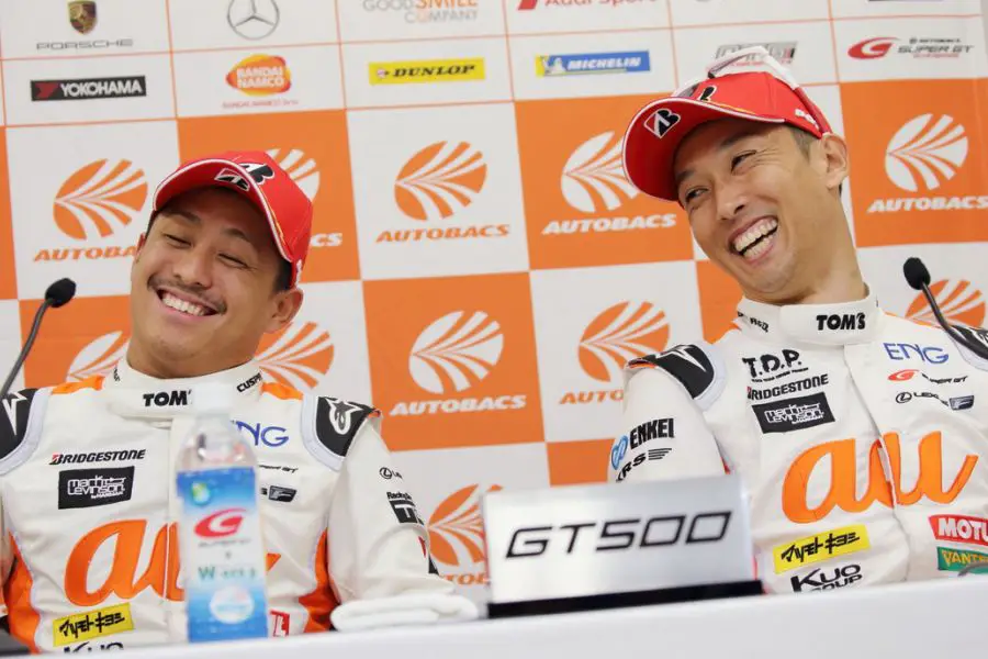 Race winners Yuhi Sekiguchi and Kazuki Nakajima