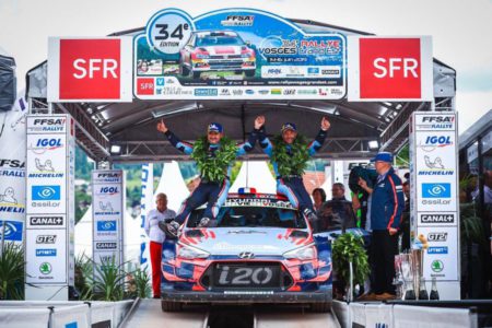 Daniel Elena and Seb Loeb are celebrating victory at Rallye Vosges