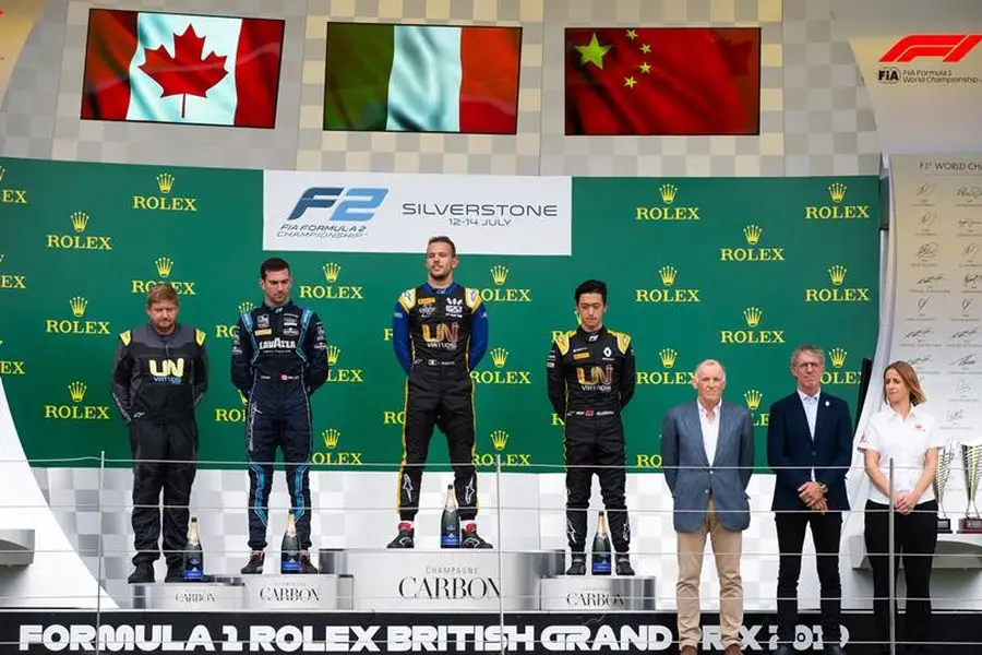 Formula 2 Feature Race podium at Silverstone