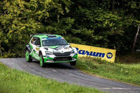 Barum Czech Rally Zlin Kopecky Skoda jump