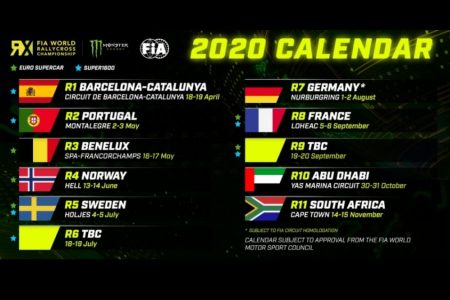 2020 World RX calendar