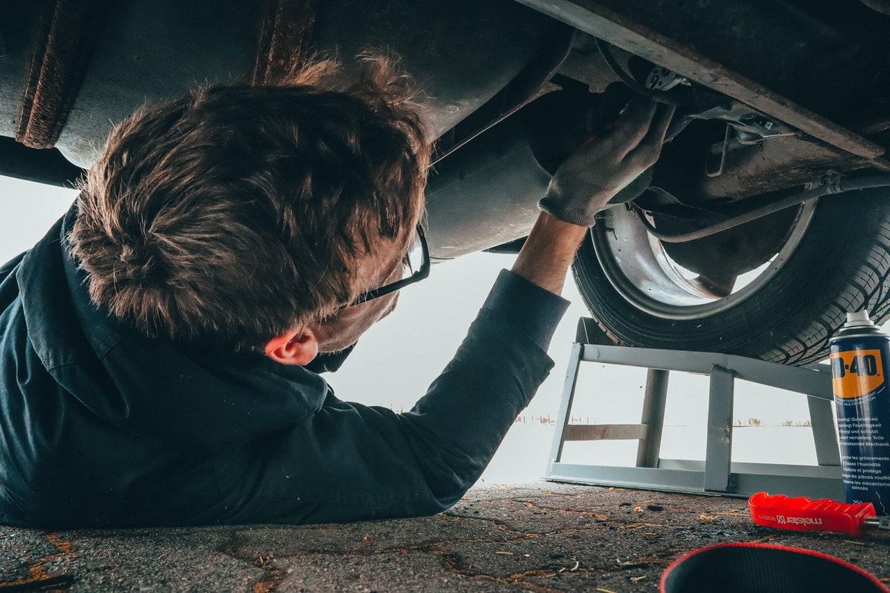 Mechanic Working On A Car